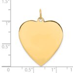 14k Plain .013 Gauge Engravable Heart 27x24mm Disc Charm - Image 3