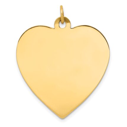 14k Plain .013 Gauge Engravable Heart 30x28mm Disc Charm
