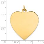 14k Plain .018 Gauge Engravable Heart 30x28mm Disc Charm - Image 2
