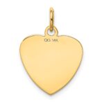 14k Etched Design .027 Gauge Engravable Heart 18x15mm Disc Charm - Image 3