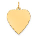 14k Etched Edge .018 Gauge Engravable Heart 21x17mm Disc Charm