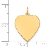 14k Etched Edge .013 Gauge Engravable Heart 21x17mm Disc Charm - Image 2