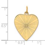 14k Etched Design .018 Gauge Engravable Heart 24x19mm Disc Charm - Image 2