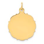 14k Plain with Fancy Edge .013 Gauge Engravable Round 20x18mm Disc Charm