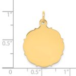 14k Plain with Fancy Edge .018 Gauge Engravable Round 20x18mm Disc Charm - Image 2