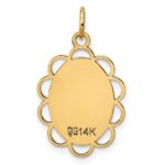 14k Plain .013 Gauge Engravable Oval Flower 21x15mm Disc Charm - Image 2