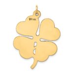 14k Plain .018 Gauge Engravable Clover 34x27mm Disc Charm - Image 3