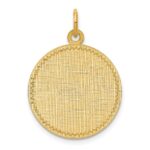 14k Patterned with Zig-Zag Edge .013 Gauge Round Engravable 22x19mm Disc Charm
