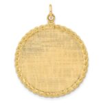 14k Patterned with Rope Edge .013 Gauge Engravable Round 34x28mm Disc with Satin Back