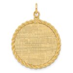 14k Patterned with Rope Edge .013 Gauge Engravable Round 31x26mm Disc with Satin Back