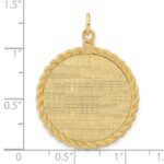 14k Patterned with Rope Edge .013 Gauge Engravable Round 31x26mm Disc with Satin Back - Image 4