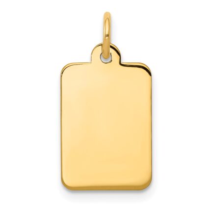 14k Plain .009 Gauge Rectangular Engravable 17x10mm Disc Charm
