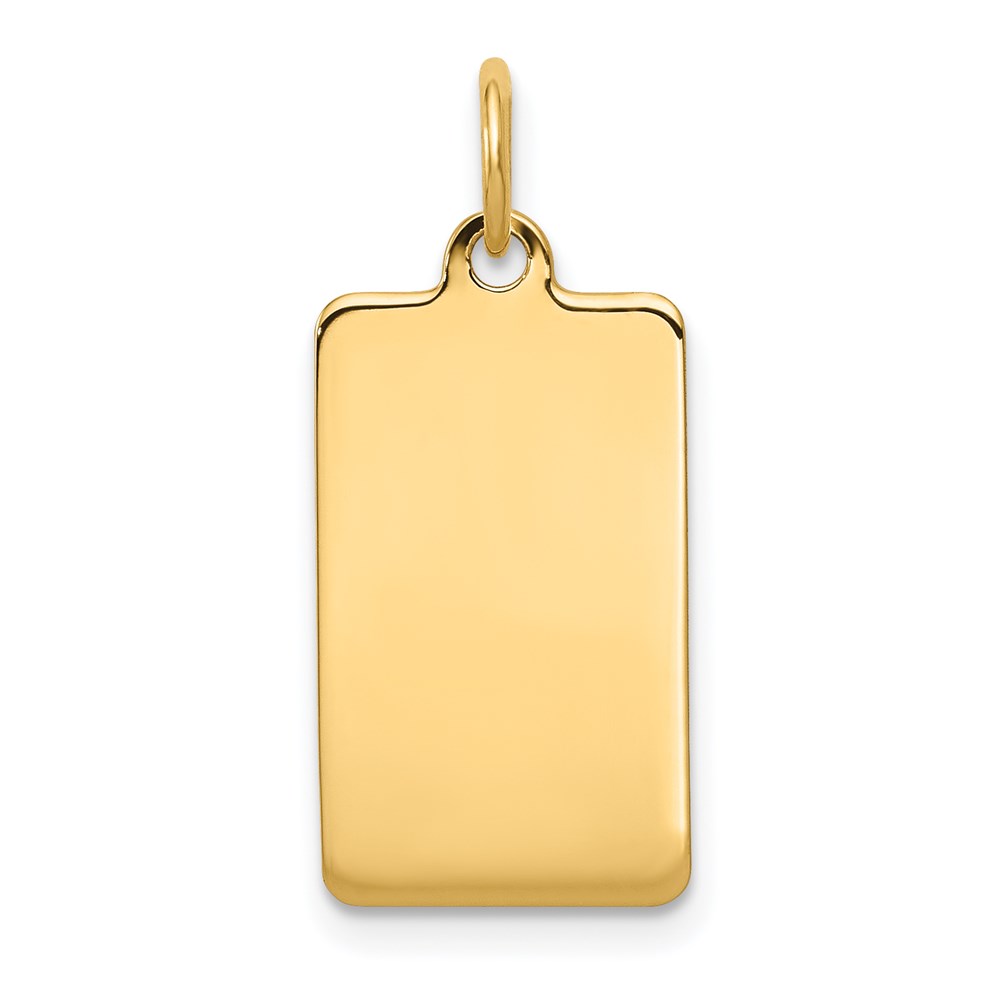 XM286-1.jpg 14k Plain .013 Gauge Rectangular Engravable 20x11mm Disc Charm - Image 1