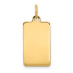 14k Plain .035 Gauge Rectangular Engravable 20x11mm Disc Charm