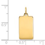 14k Plain .011 Gauge Rectangular Engravable 20x11mm Disc Charm - Image 2