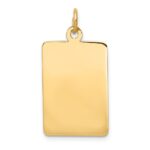 14k Plain .011 Gauge Rectangular Engravable 25x28mm Disc Charm