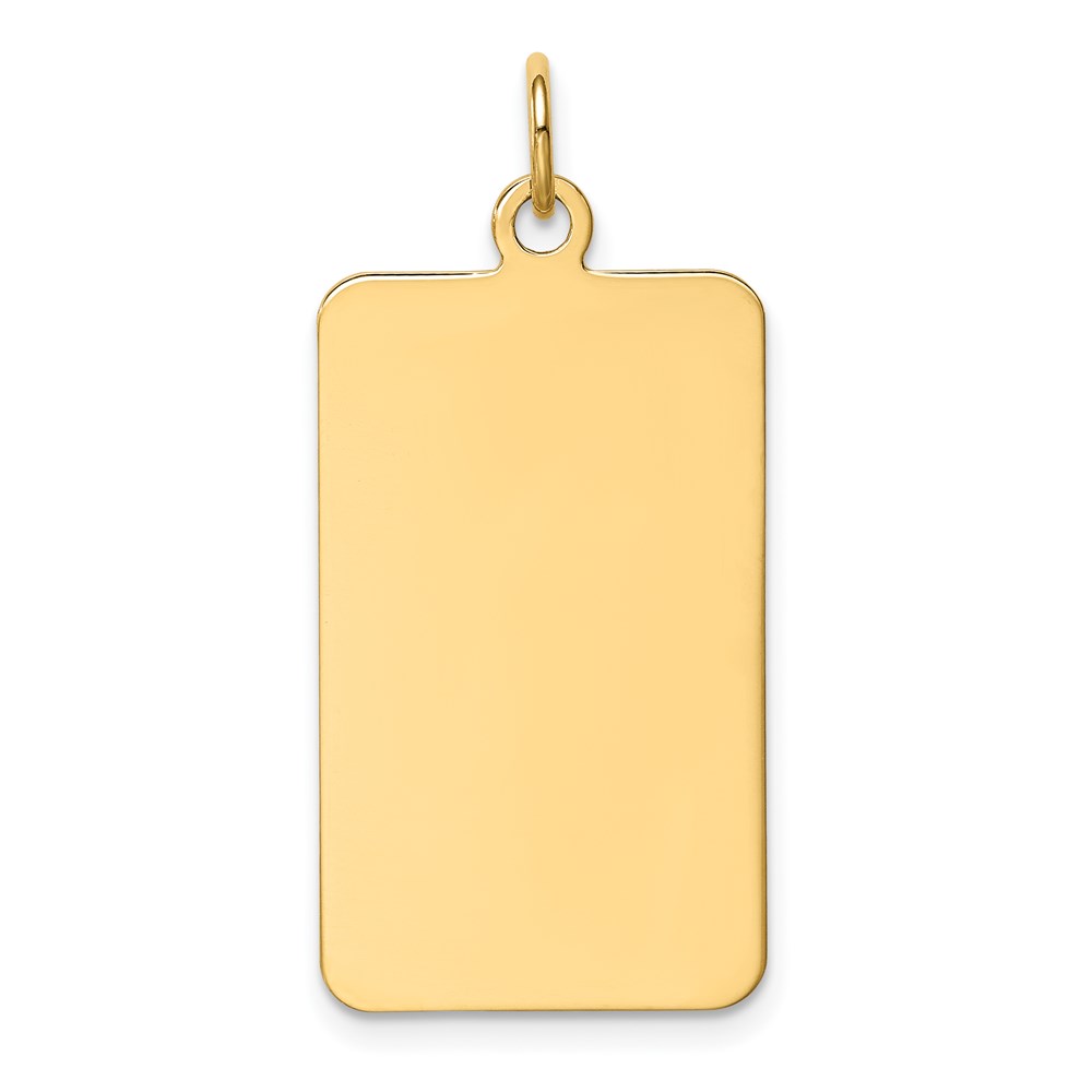 XM288.jpg 14k Plain .011 Gauge Rectangular Engravable 29x15mm Disc Charm - Image 1