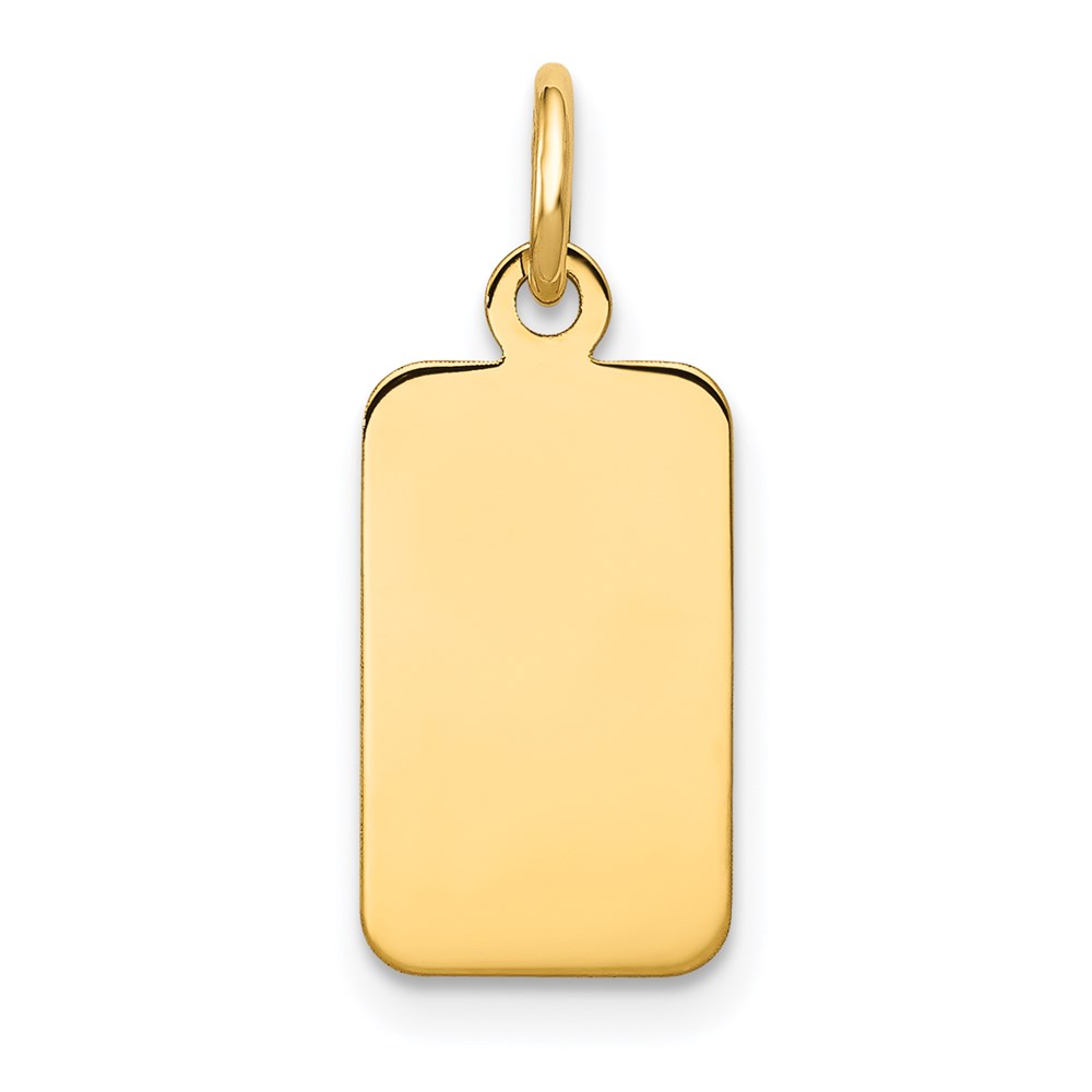 XM290-2.jpg 14k Plain .013 Gauge Engravable Rectangular 17x8mm Disc Charm - Image 1