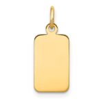 14k Plain .018 Gauge Engravable Rectangular 17x8mm Disc Charm