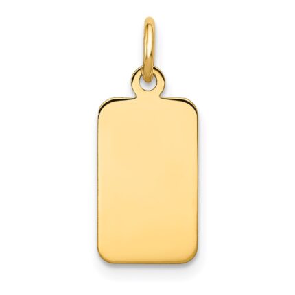 14k Plain .018 Gauge Engravable Rectangular 17x8mm Disc Charm