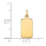 14k Plain .011 Gauge Engravable Rectangular 17x8mm Disc Charm - Image 2