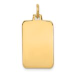 14k Plain .027 Gauge Engravable Rectangular 22x12mm Disc Charm