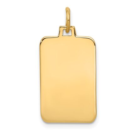 14k Plain .027 Gauge Engravable Rectangular 22x12mm Disc Charm