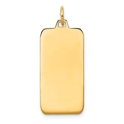 14k Plain .013 Gauge Engravable Rectangular 29x13mm Disc Charm