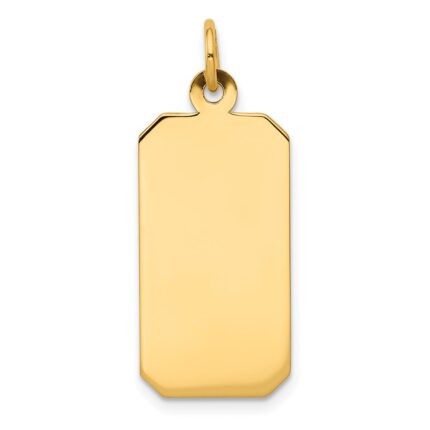 14k Plain .018 Gauge Engravable Rectangular 25x11mm Disc Charm