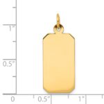 14k Plain .013 Gauge Engravable Rectangular 25x11mm Disc Charm - Image 2