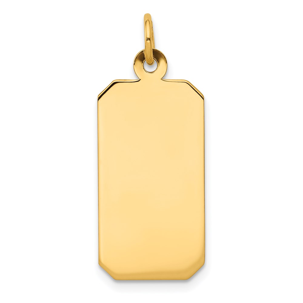 XM293.jpg 14k Plain .009 Gauge Engravable Rectangular 25x11mm Disc Charm - Image 1