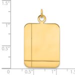 14k Plain with Etched Lines Rectangular .035 Gauge Engravable 30x20mm Disc Charm - Image 2