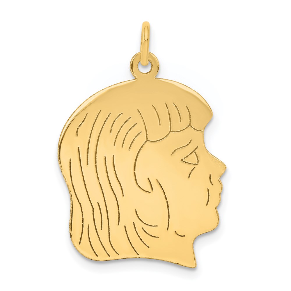 XM331-2.jpg 14k .018 Depth Engravable Girl Head Charm - Image 1