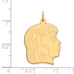 14k .011 Depth Engravable Girl Head Charm - Image 2
