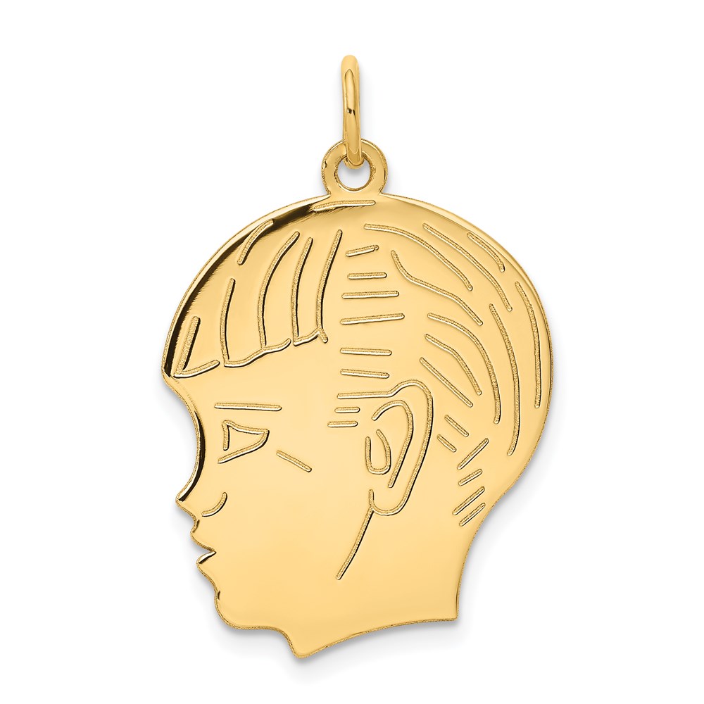 XM332-1.jpg 14k .013 Depth Engravable Boy Head Charm - Image 1