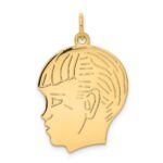 14k .018 Depth Engravable Boy Head Charm