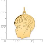 14k .011 Depth Engravable Boy Head Charm - Image 2
