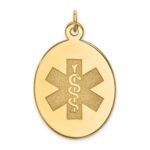 14k 31x22mm Oval Non-enameled Medical Jewelry Pendant