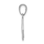 14K White Gold Textured Back Red Enameled Medical Disk Pendant - Image 2