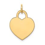 14k Plain .027 Gauge Engravable Heart 19x15mm Disc Charm - Image 3