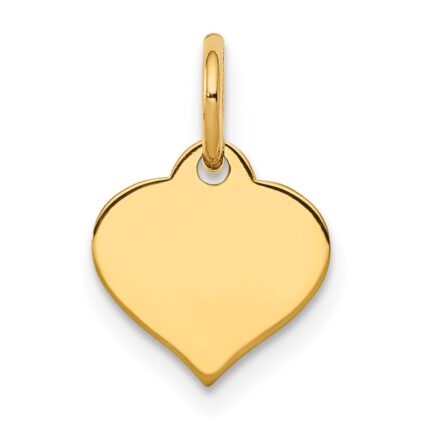 14k Plain .011 Gauge Engraveable Heart 10x10mm Disc Charm