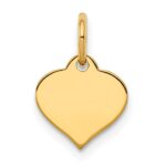 14k Plain .013 Gauge Engraveable Heart 10x10mm Disc Charm