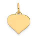 14k Plain .027 Gauge Engraveable Heart 14x12mm Disc Charm