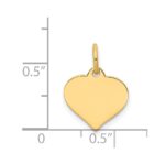 14k Plain .009 Gauge Engraveable Heart 14x12mm Disc Charm - Image 2