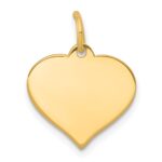 14k Plain .018 Gauge Engraveable Heart 15x14mm Disc Charm