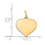 14k Plain .011 Gauge Engraveable Heart 15x14mm Disc Charm - Image 2