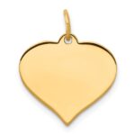 14k Plain .013 Gauge Engraveable Heart 16x17mm Disc Charm