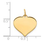 14k Plain .009 Gauge Engraveable Heart 16x17mm Disc Charm - Image 2