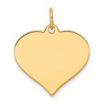 14k Plain .018 Gauge Engraveable Heart 19x18mm Disc Charm