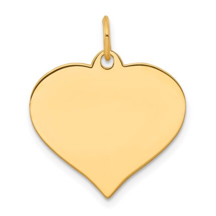 14k Plain .035 Gauge Engraveable Heart 19x18mm Disc Charm
